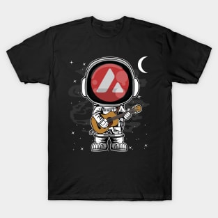 Astronaut Guitar Avalanche AVAX Coin To The Moon Crypto Token Cryptocurrency Blockchain Wallet Birthday Gift For Men Women Kids T-Shirt